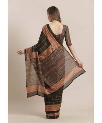 Green Printed Georgette saree with blouse 2