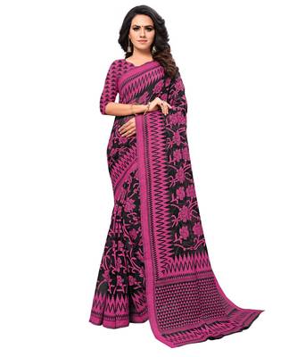black Woven Brasso saree with blouse 1