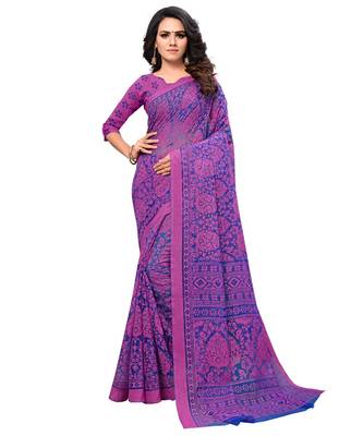 pink Woven Brasso saree with blouse 1