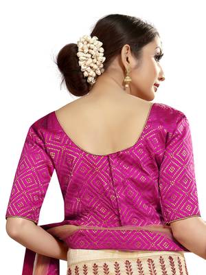 Beige embroidered
 silk semi stitched lehenga 5