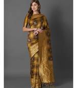 green Woven Art Silk saree with blouse