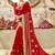 Red embroidered georgette saree with blouse