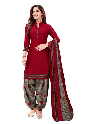 Blue printed crepe salwar 3