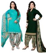 multicolor floral print crepe unstitched salwar with dupatta