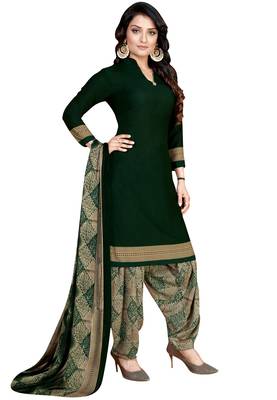 multicolor floral print crepe unstitched salwar with dupatta 3