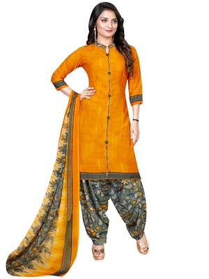 multicolor floral print crepe unstitched salwar with dupatta 3