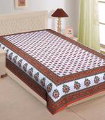 TEXSTYLERS Pure Cotton 200 TC Jaipuri Printed Single Bedsheet