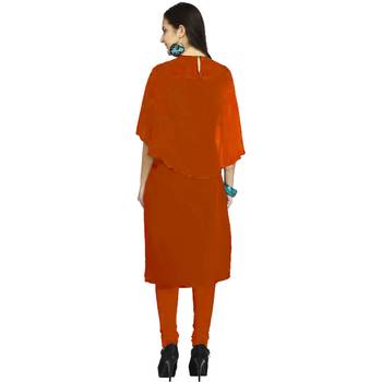 Orange embroidered georgette kurtas-and-kurtis 2