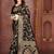Black woven banarasi silk saree with blouse