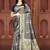 Navy blue woven banarasi silk saree with blouse