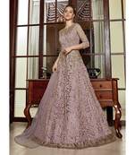 Pink embroidered net salwar
