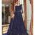 Royal blue embroidered net salwar