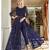 Royal blue embroidered net salwar