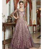 Purple embroidered net salwar