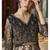 Black embroidered net salwar