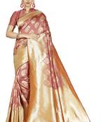 white woven silk blend saree with blouse