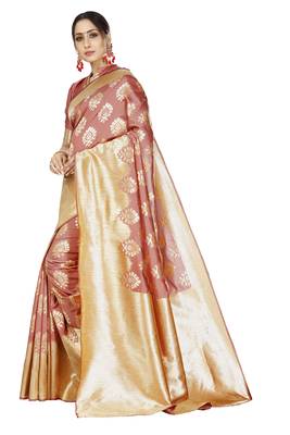 white woven silk blend saree with blouse 2