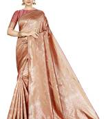 white woven silk blend saree with blouse