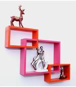 multicolor interscting storage wall shelves rack set of 3