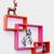 multicolor interscting storage wall shelves rack set of 3