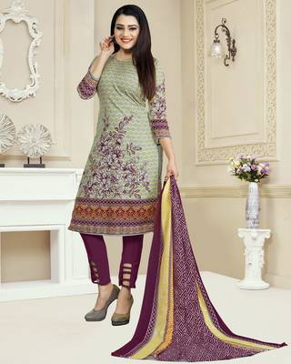 Grey printed cotton salwar 1
