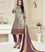 Grey printed cotton salwar