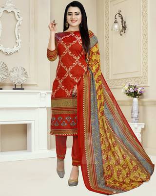 Orange printed cotton salwar 1