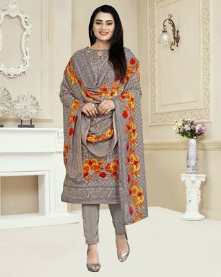 Grey printed cotton salwar 1