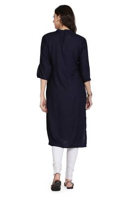 Blue embroidered rayon embroidered-kurtis 2