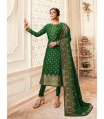 Green embroidered silk salwar
