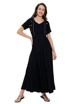 Black plain rayon ethnic-kurtis 1