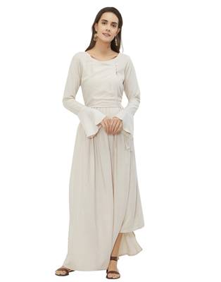 Off-white plain rayon ethnic-kurtis 1
