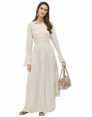Off-white plain rayon ethnic-kurtis 2