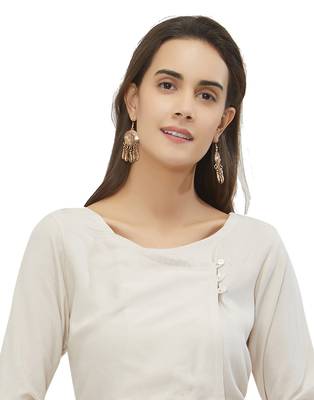 Off-white plain rayon ethnic-kurtis 3