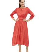 Orange plain rayon ethnic-kurtis