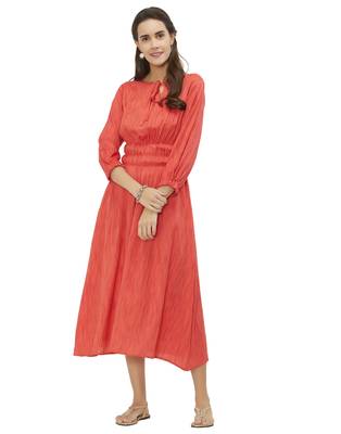 Orange plain rayon ethnic-kurtis 2