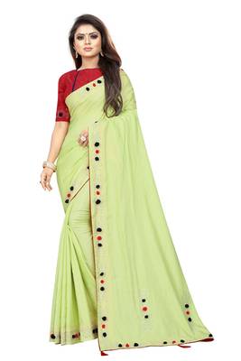 Pista Green Colored Partywear Zoya Art Silk Saree With Blouse 1