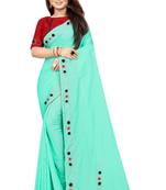 Aqua Blue Colored Partywear Zoya Art Silk Saree With Blouse