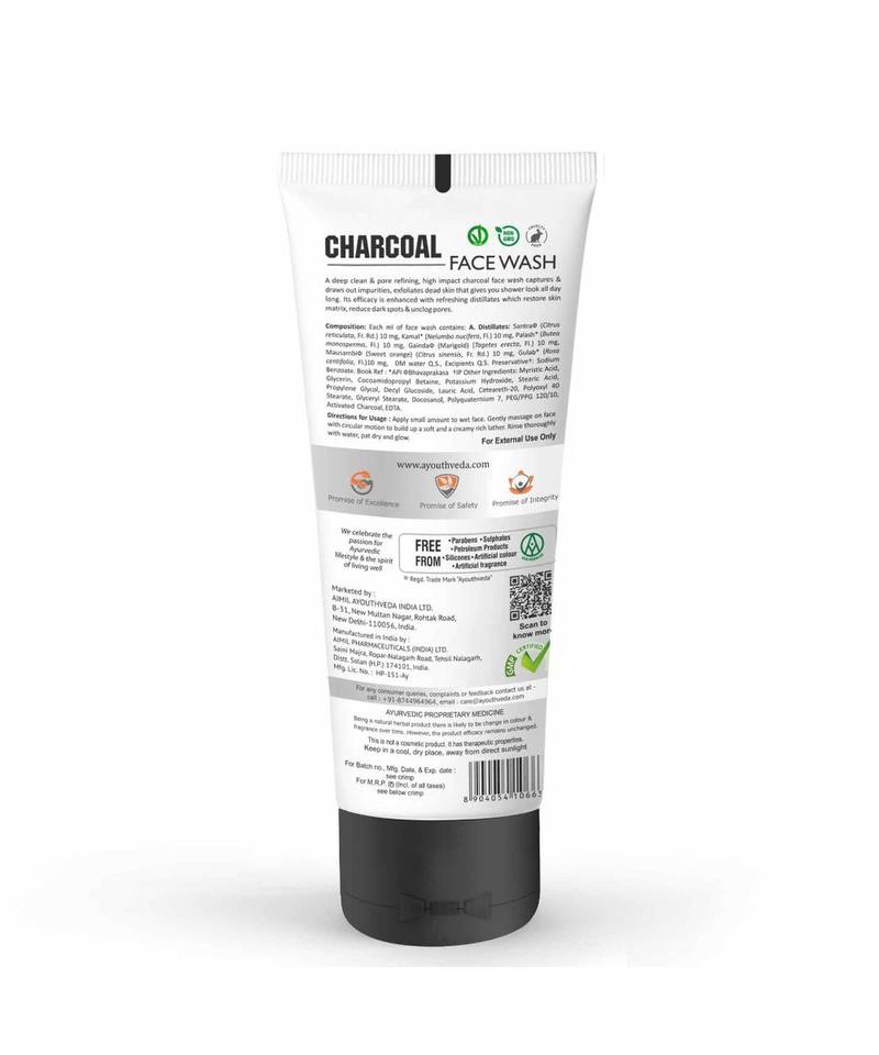 100 Ml Each Charcoal Face Wash, 100% Natural Ayurvedic Face Wash