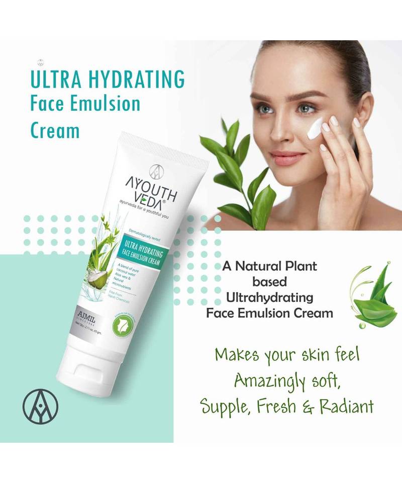 60 Gm Each Ultra Hydrating Face Emulsion Cream, 100 Natural Ayurvedic