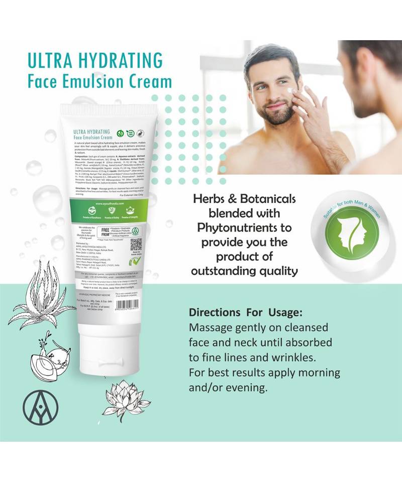 60 Gm Each Ultra Hydrating Face Emulsion Cream, 100 Natural Ayurvedic