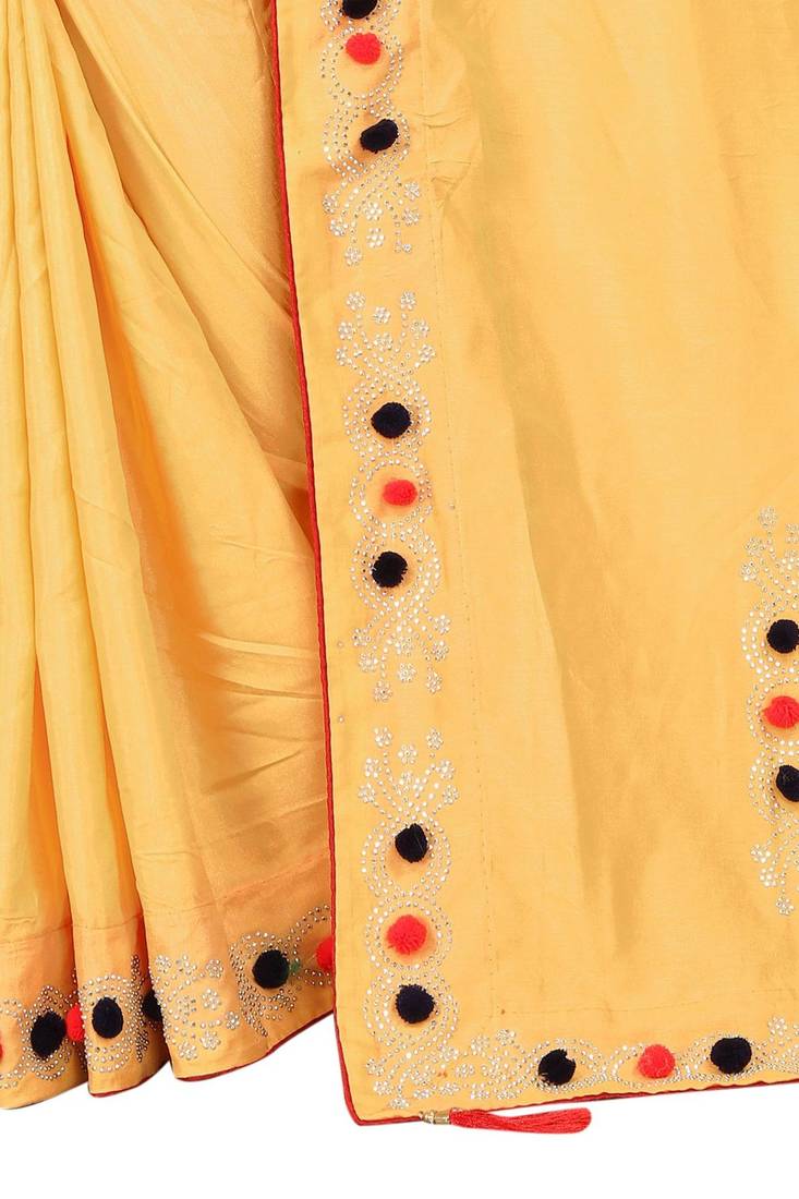 Yellow Colored Partywear Zoya Art Silk Saree With Blouse
