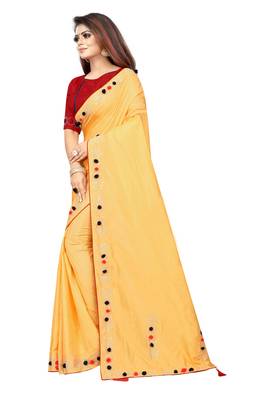 Yellow Colored Partywear Zoya Art Silk Saree With Blouse 3