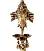 ganesh deepak with bell brass wall hanging