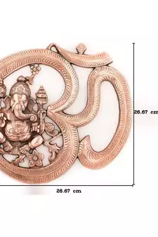 vivan creation metal ganesha wall hanging brown 4x2