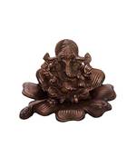 Lord Ganesha on Flower Metal Idol