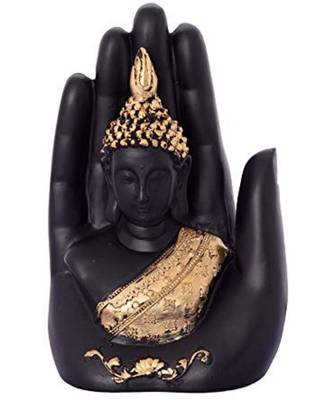 Golden Handcrafted Palm Buddha Polyresin Showpiece 1