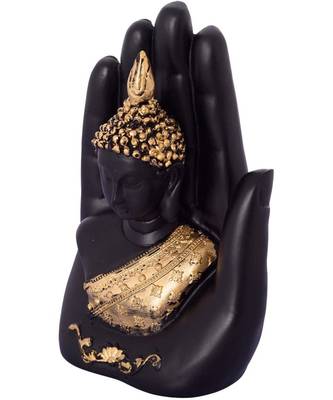Golden Handcrafted Palm Buddha Polyresin Showpiece 2