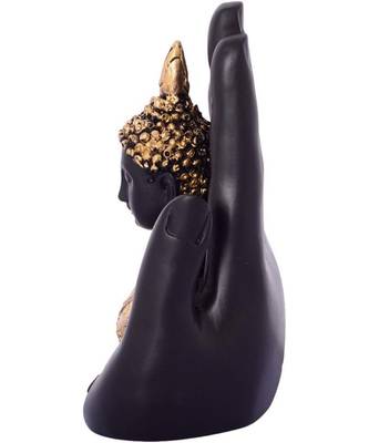 Golden Handcrafted Palm Buddha Polyresin Showpiece 3