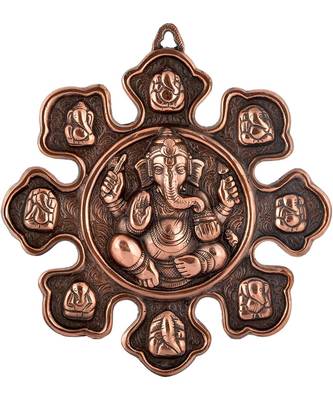 intricate ganesh metal wall hanging sculpture 1